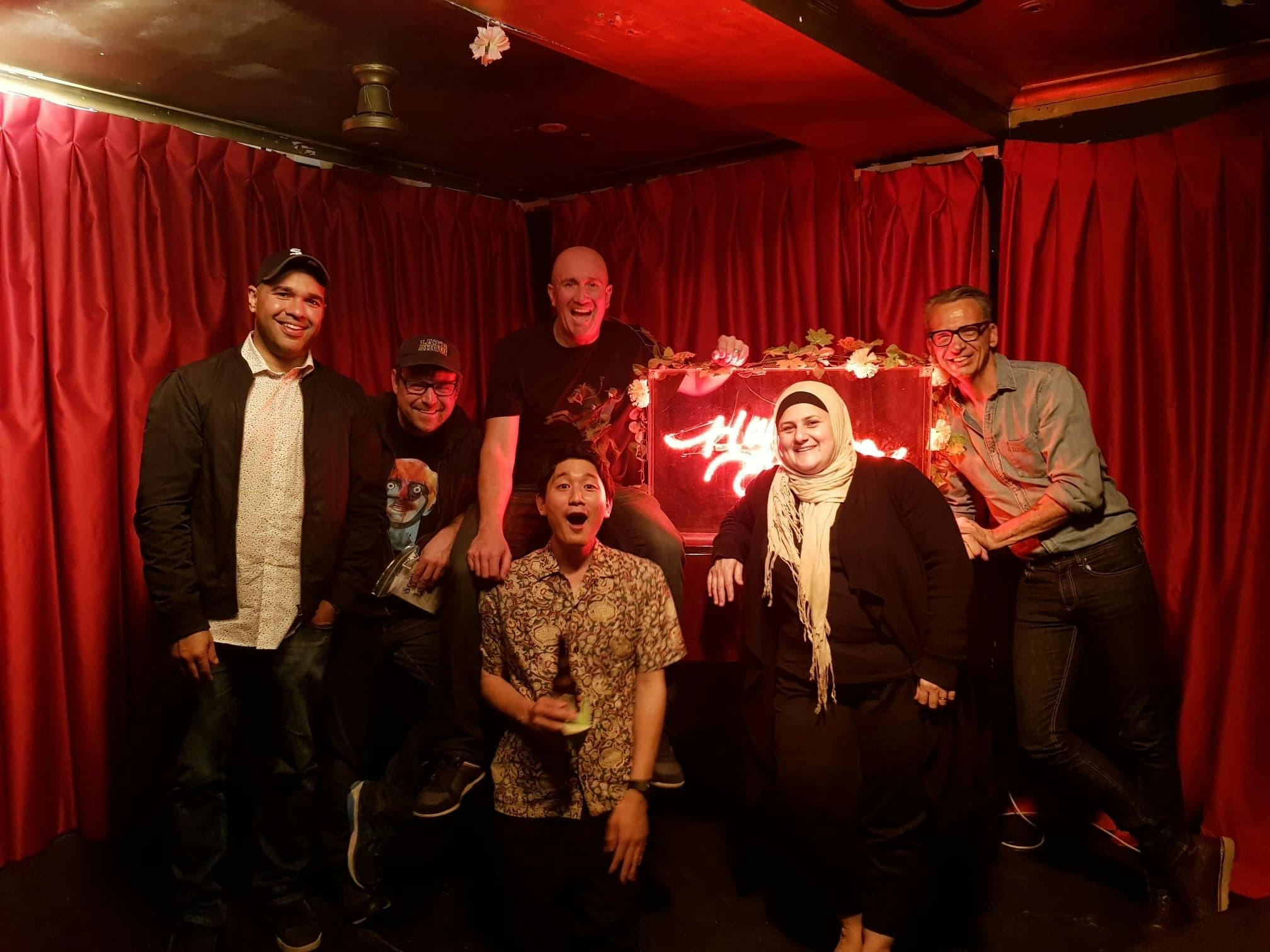 Well-renowned comedians, and up-and-coming stand up acts play Happy Endings.