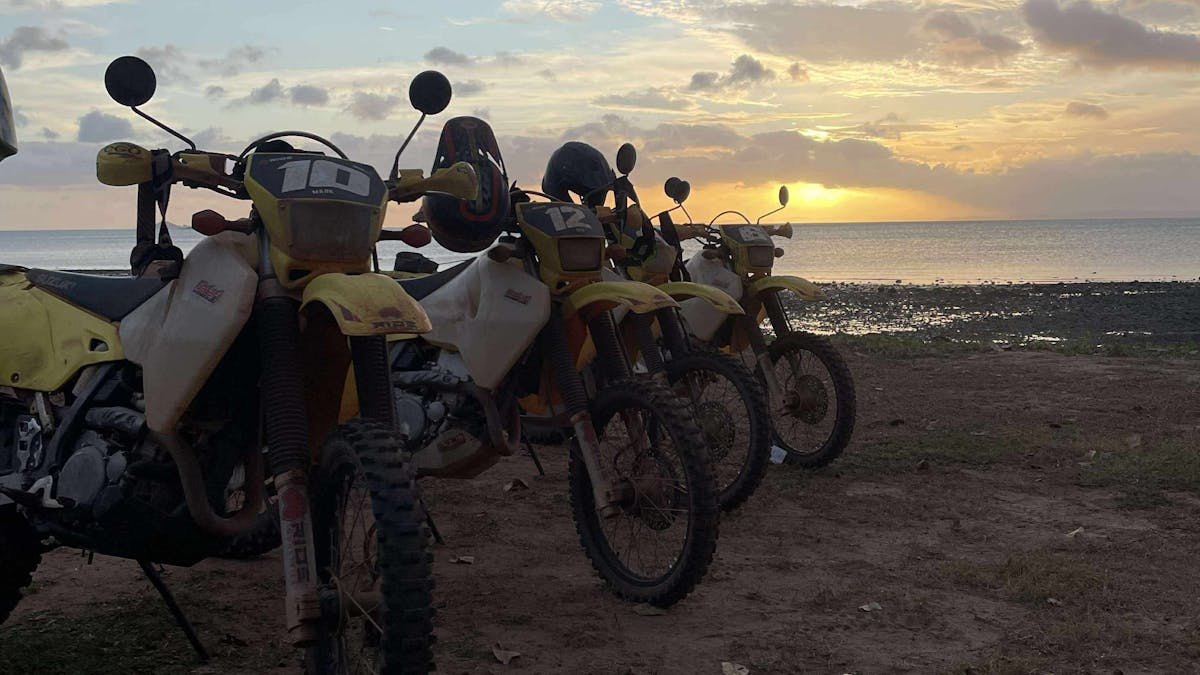 Motorbikes at Loyalty Beach -Cape York