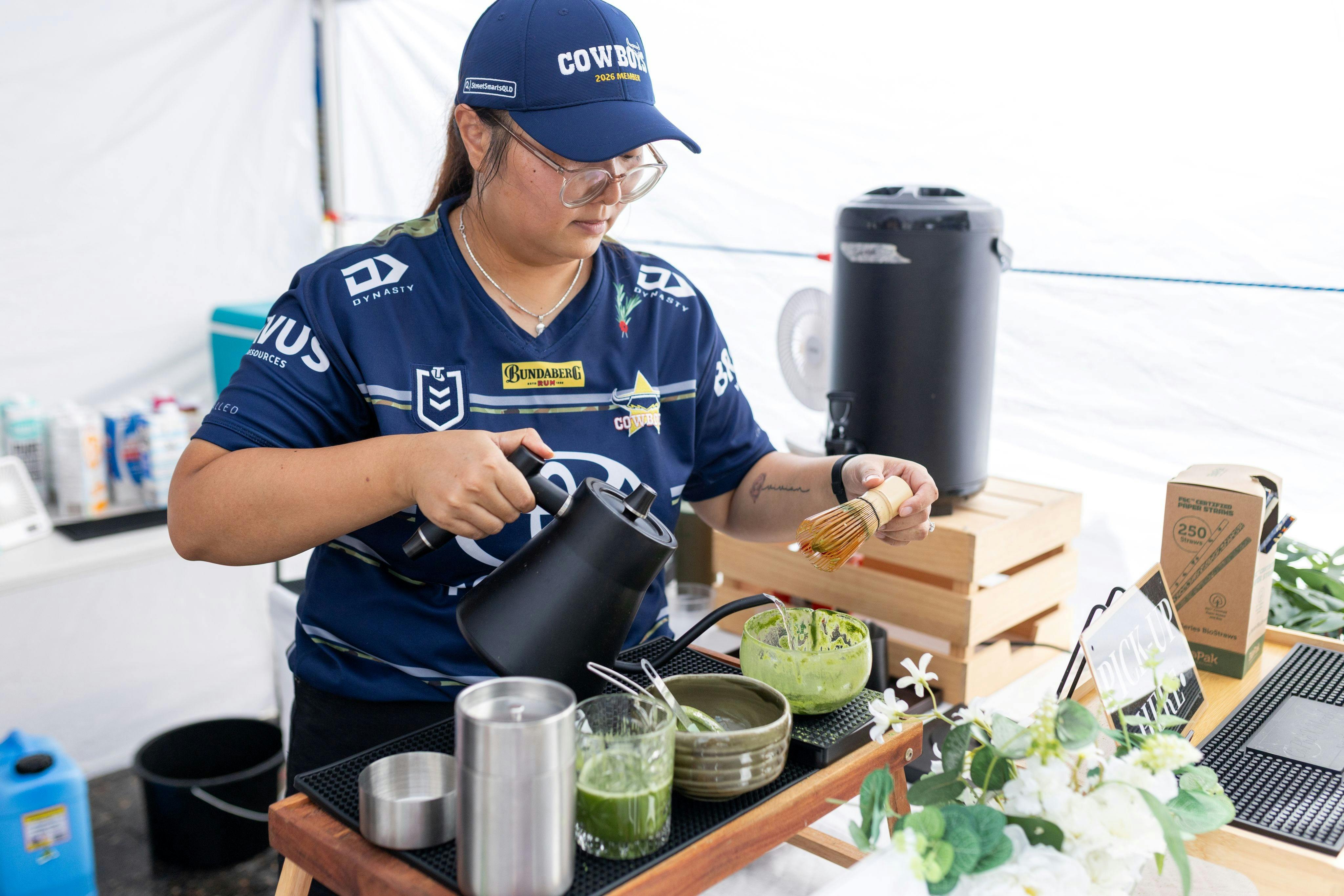 Sip vibrant matcha blends from this friendly Cotters Market favourite