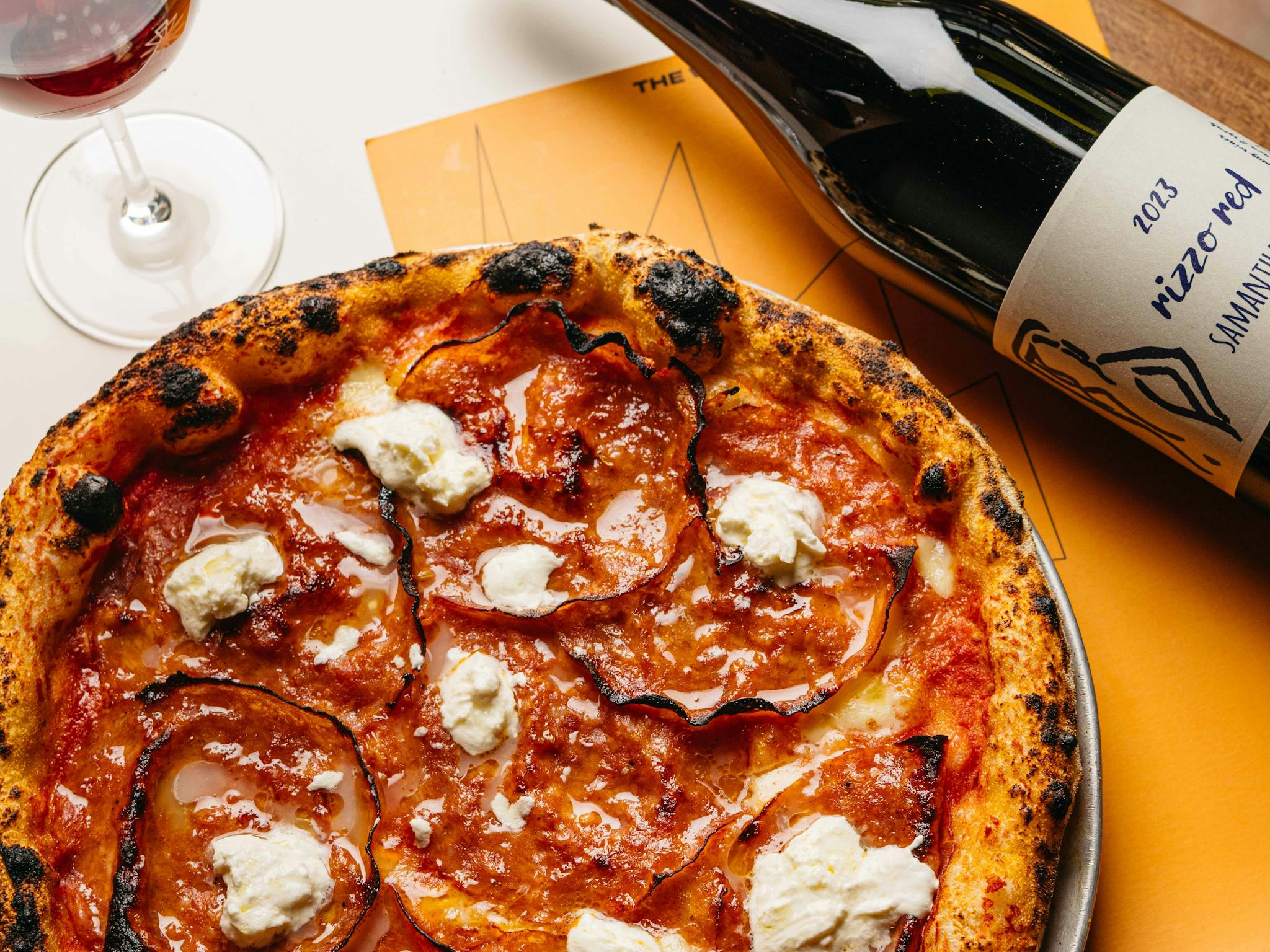 Pizza and wine