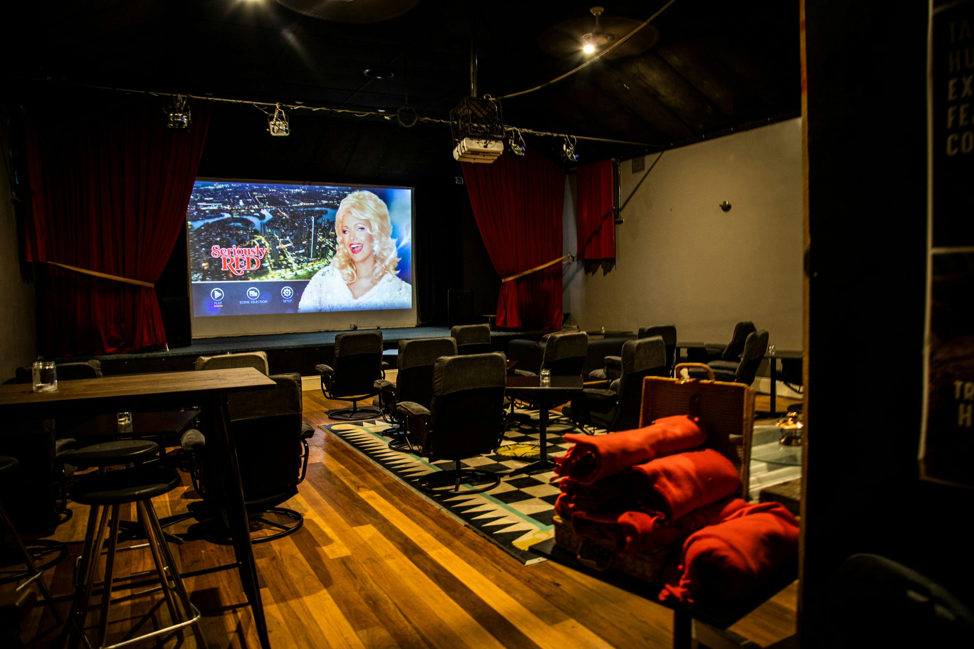 view of cinema from back of room