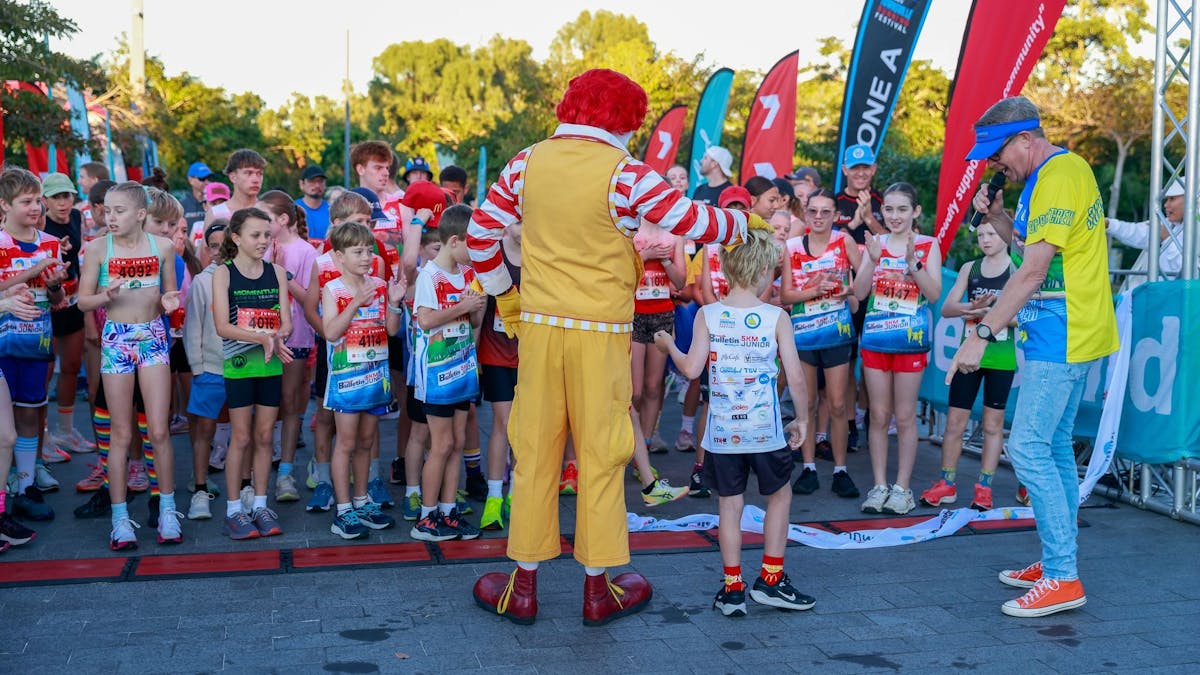 Ronald McDonald starting an event