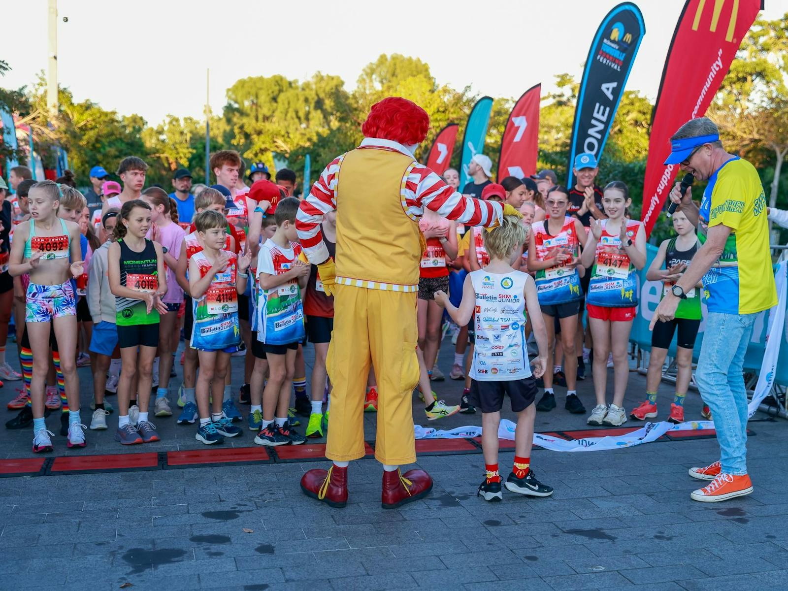 Ronald McDonald starting an event