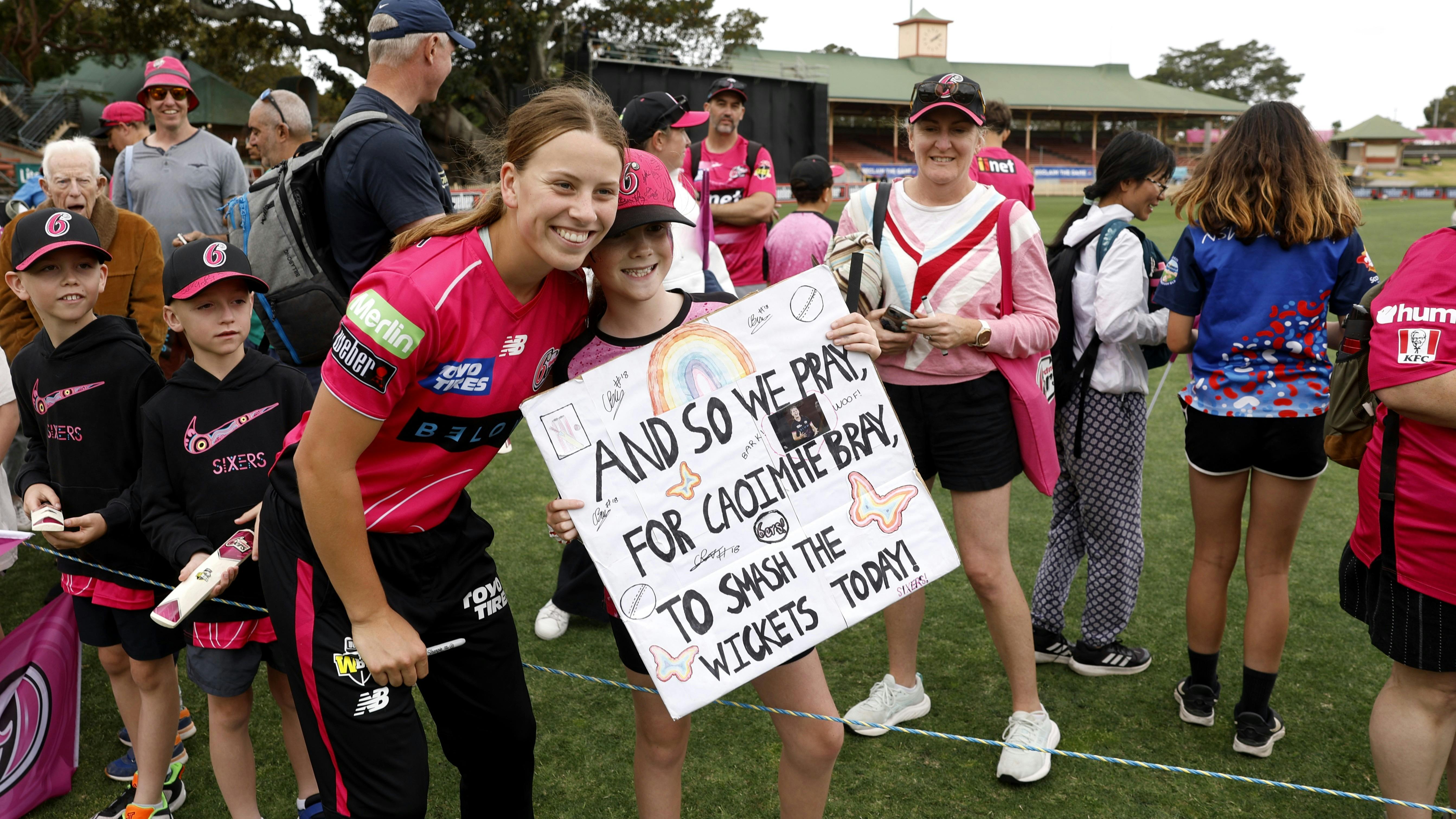 Caoimhe Bray with Sixers fans.
