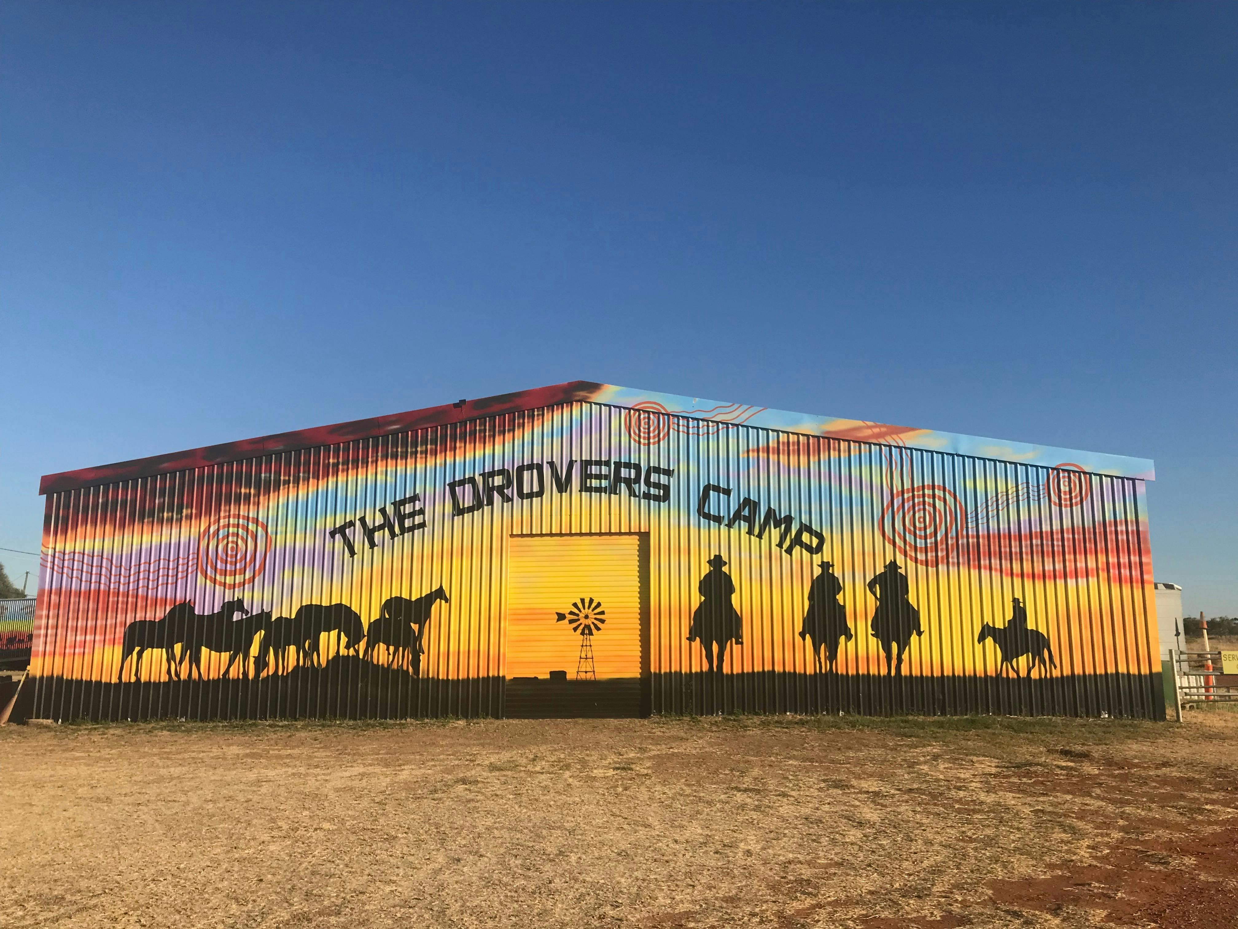 Mural on museum as you drive in