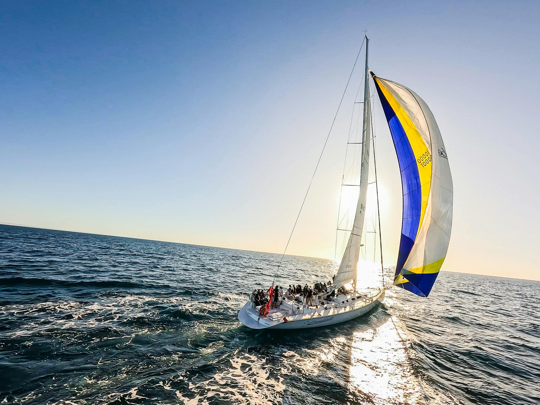 Brindabella in full sail with spinnaker