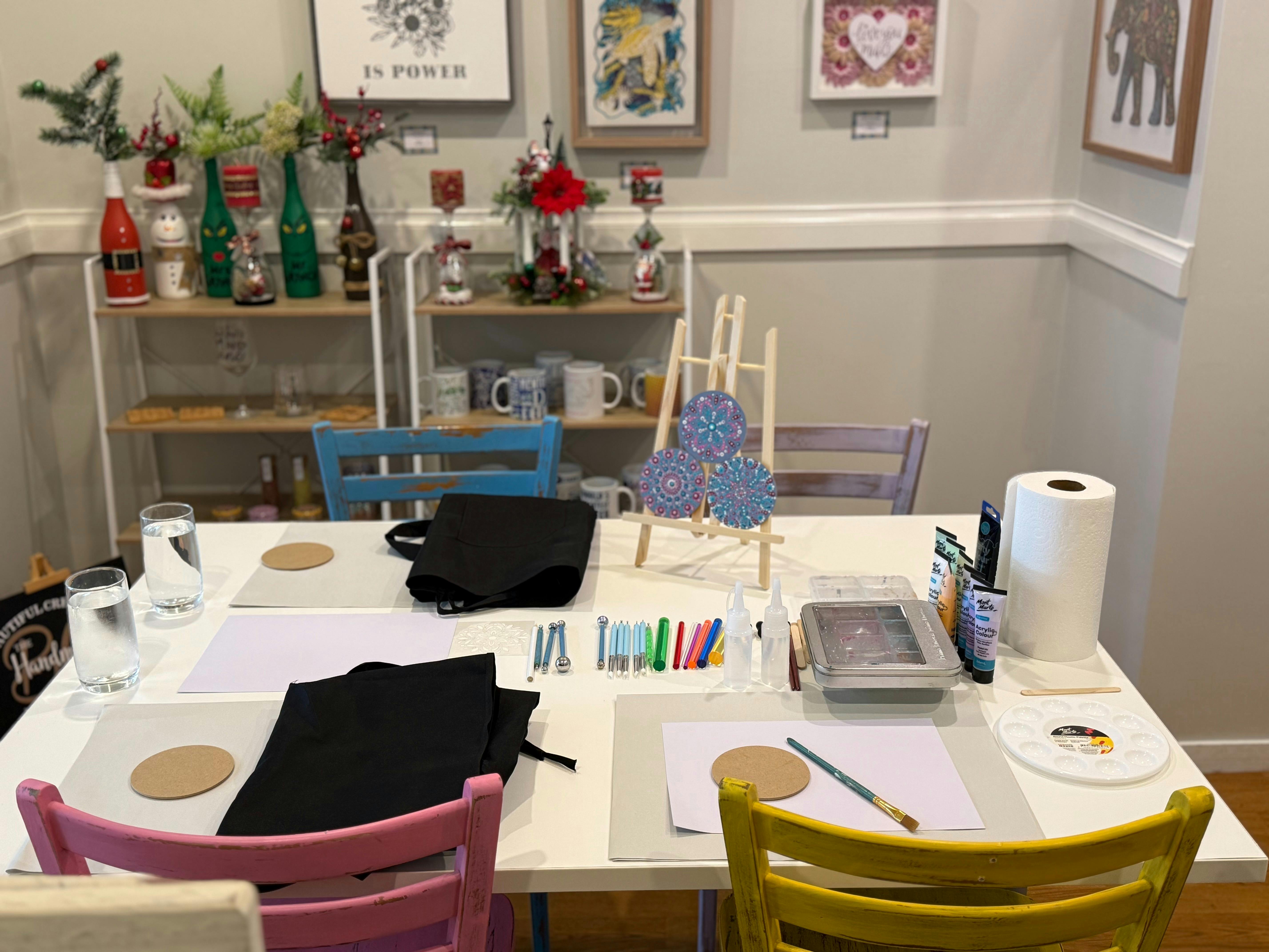 Coffee, Cake & Cre8te - Dot Art Painting