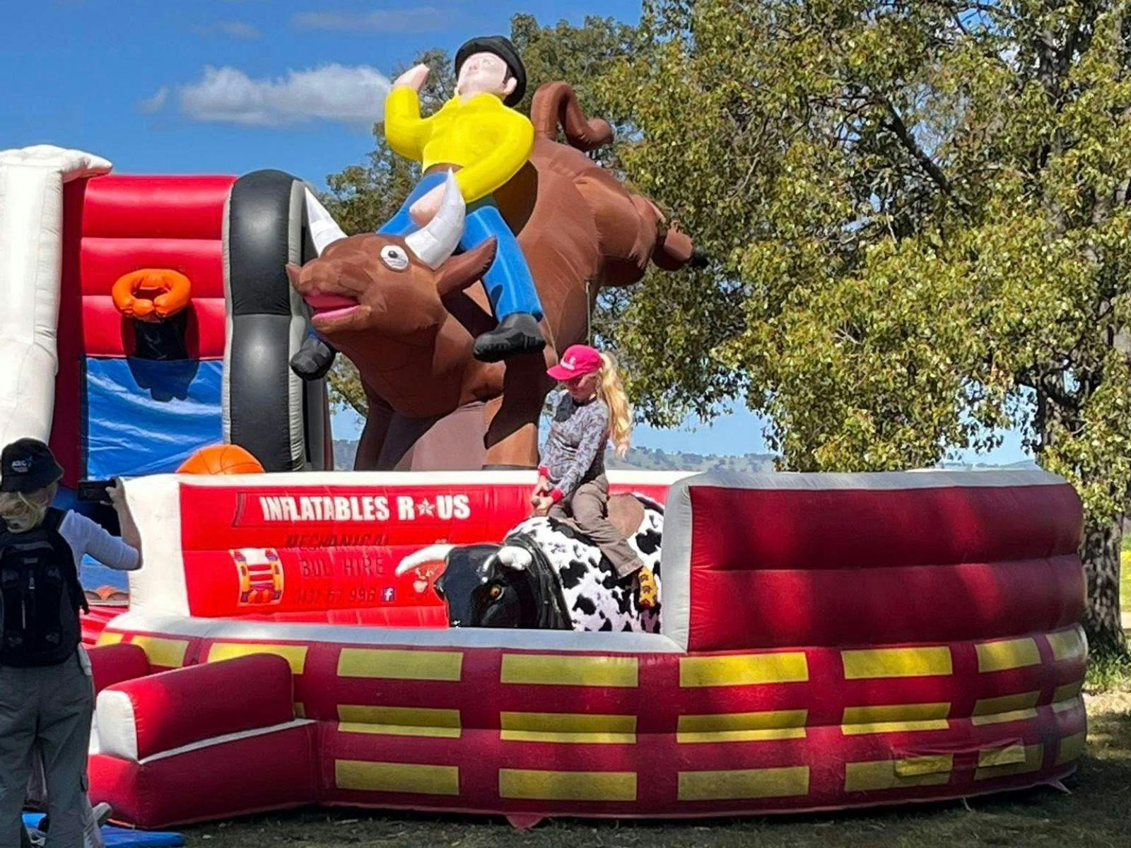 Child on mechanical bull