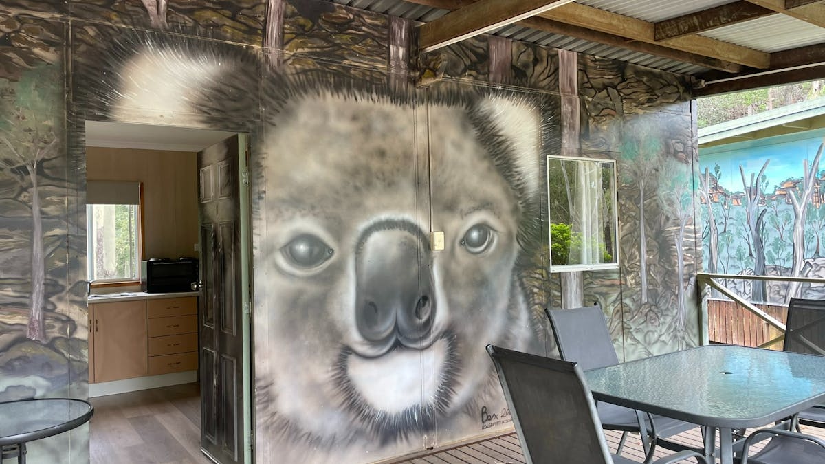 Murals on all cabin buildings