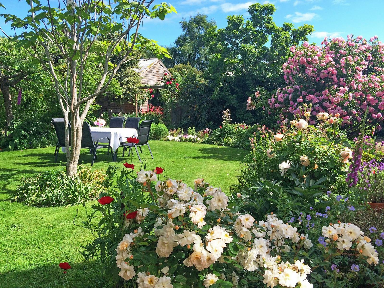 Spring in the garden at The Racecourse Inn, Longford, Tasmania