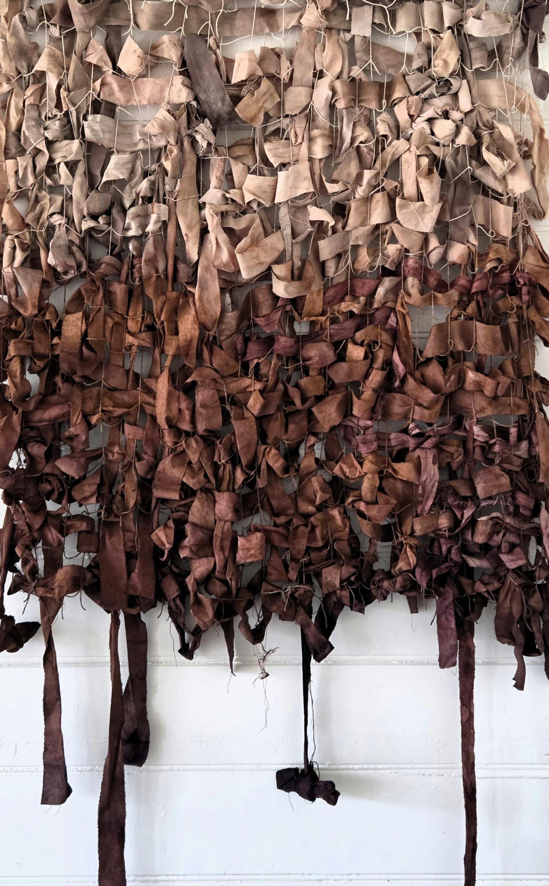 botanical dyed textile tapestry random weave