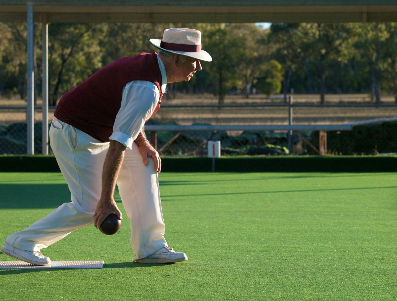 a man playing lawn bowls