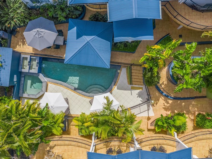 Bird's eye view of Eco Beach Resort Pool