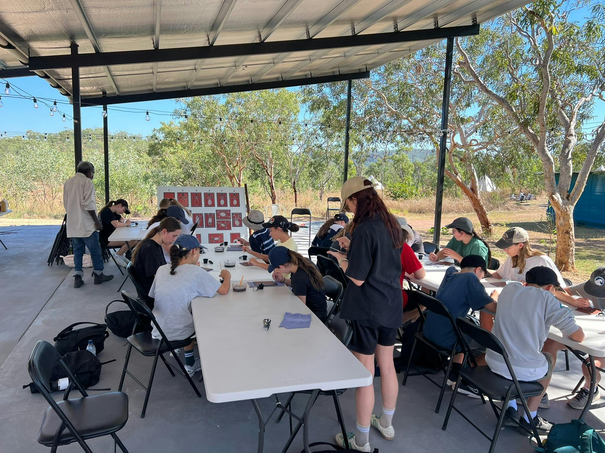 school group enjoys a cultural experience