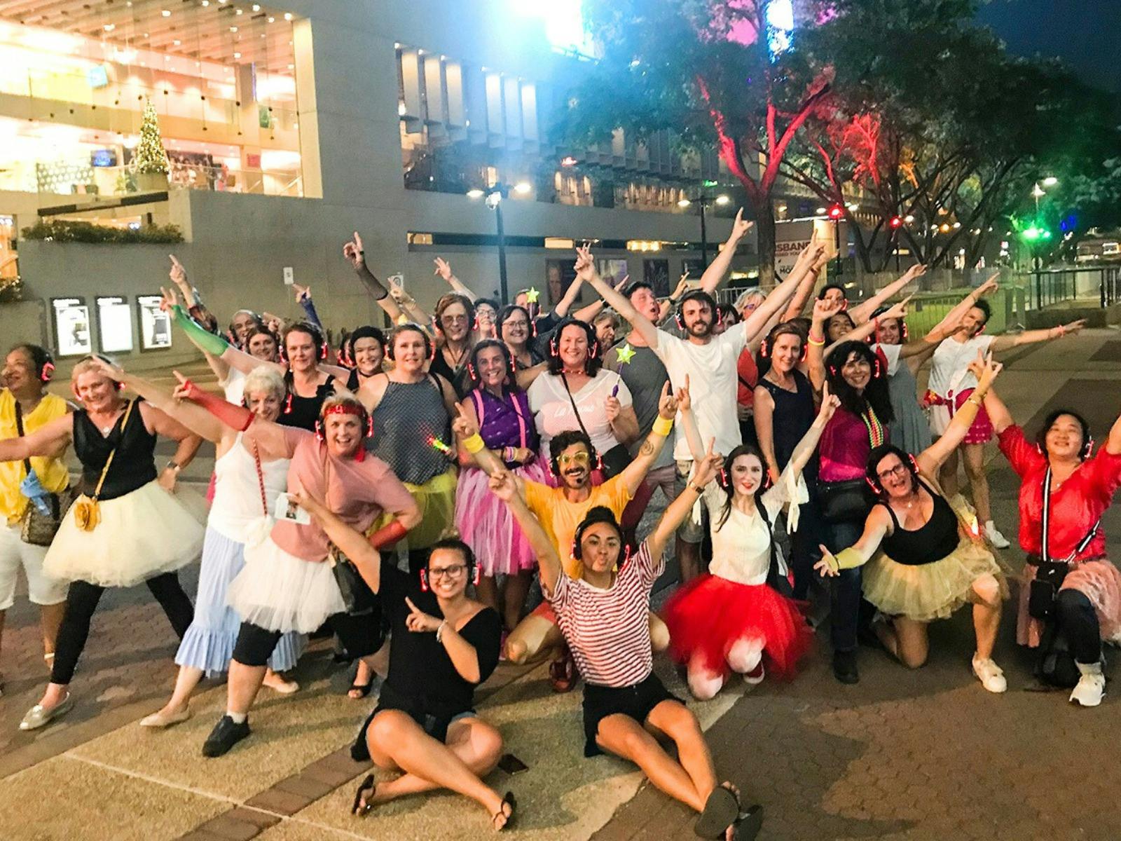 Guru Dudu Silent Disco Walking Tour,  Brisbane Tour, Mamma Mia Brisbane, Abba Fun Visit Brisbane