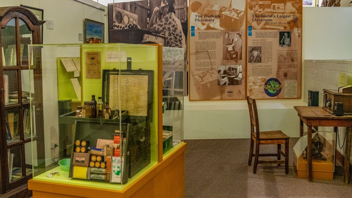 School of the Air and the medical chest used by isolated Australians