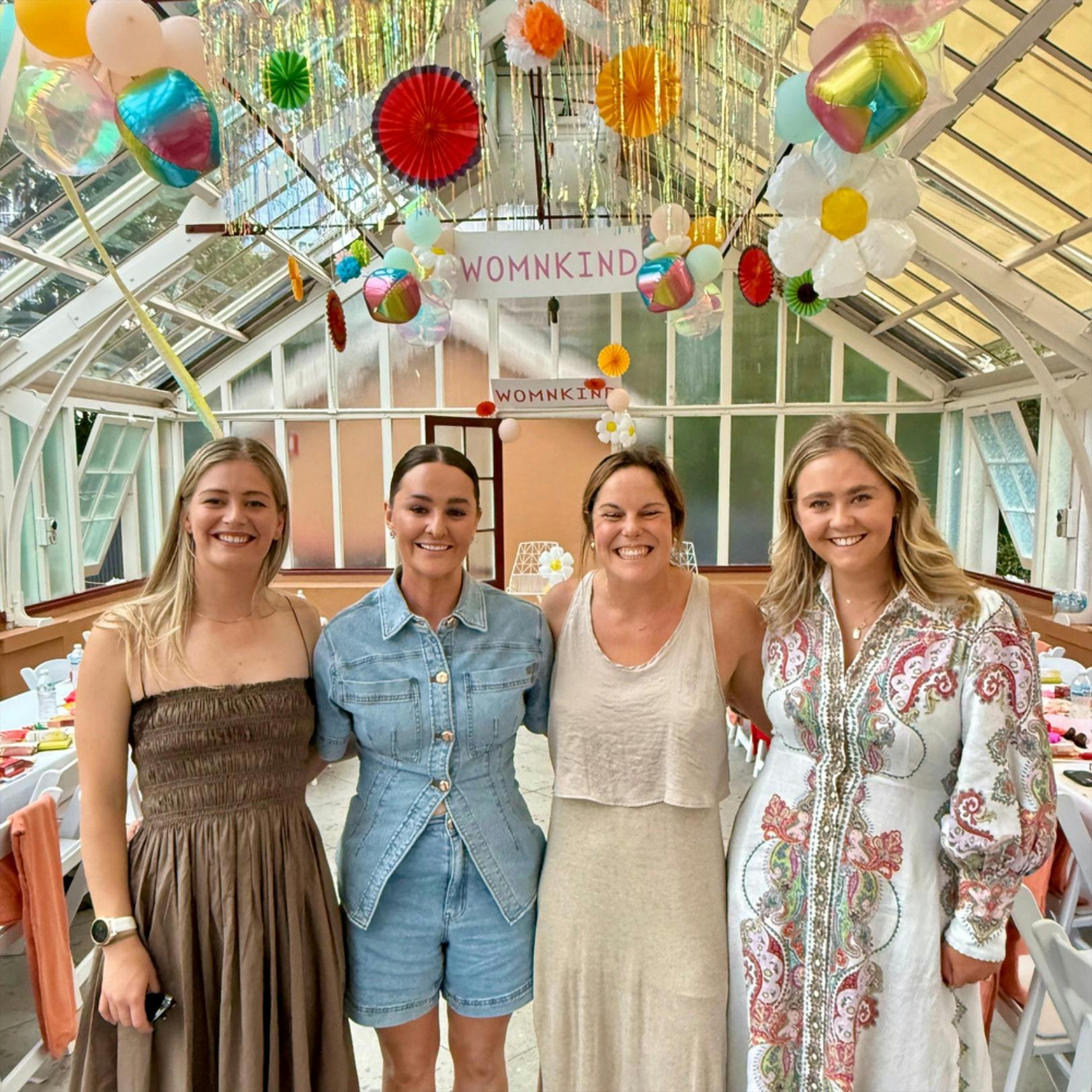 Photo of speakers at Womn-Kind's Sydney 2024 event: Alice Arnott Emily Chancellor Ruby Riethmuller
