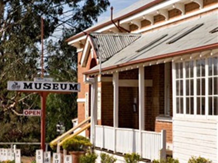 Old heritage building with museum sign