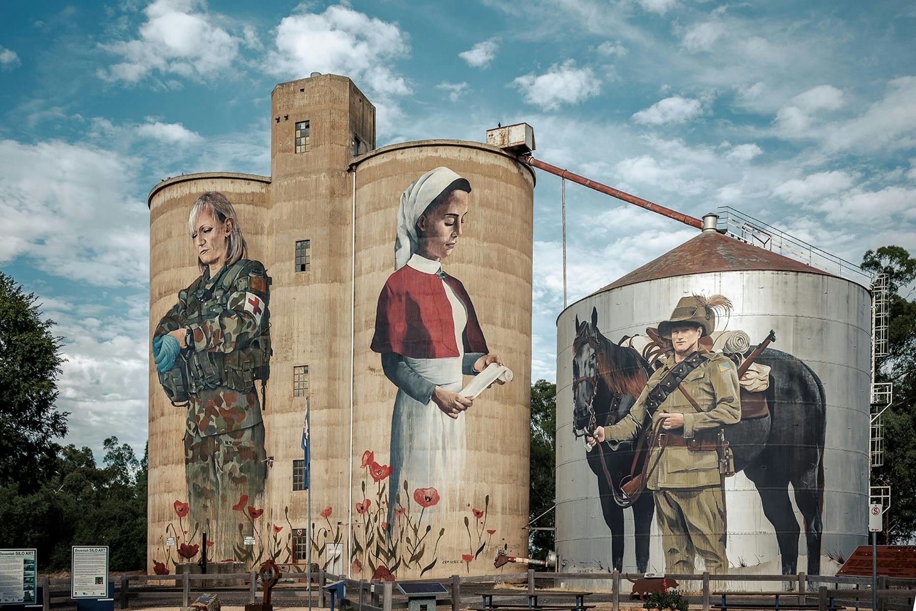 Graincopr Devenish Silos part of the North East Victoria Silo Art Trail