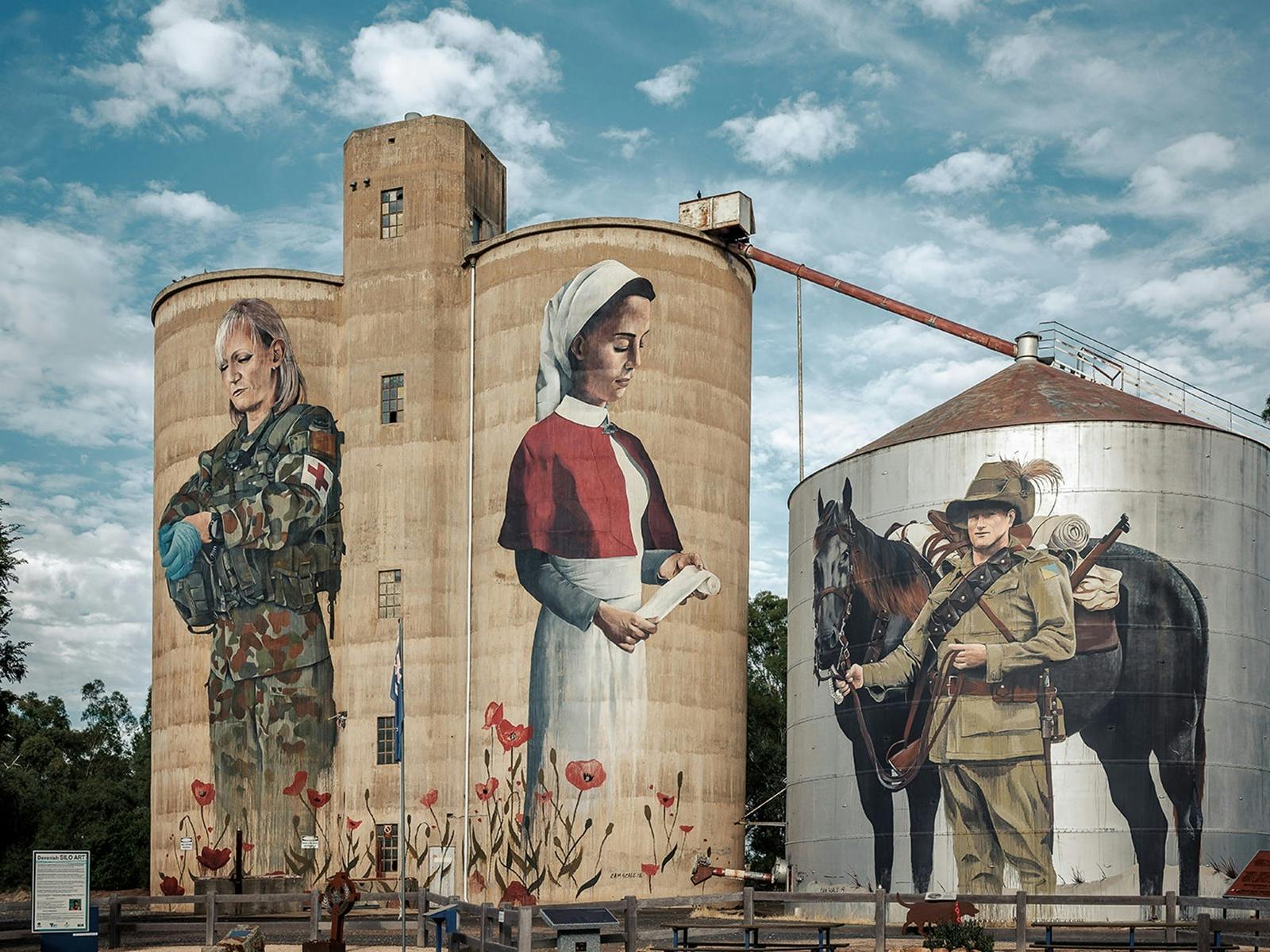 Graincopr Devenish Silos part of the North East Victoria Silo Art Trail