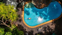 Diving into the resort pool