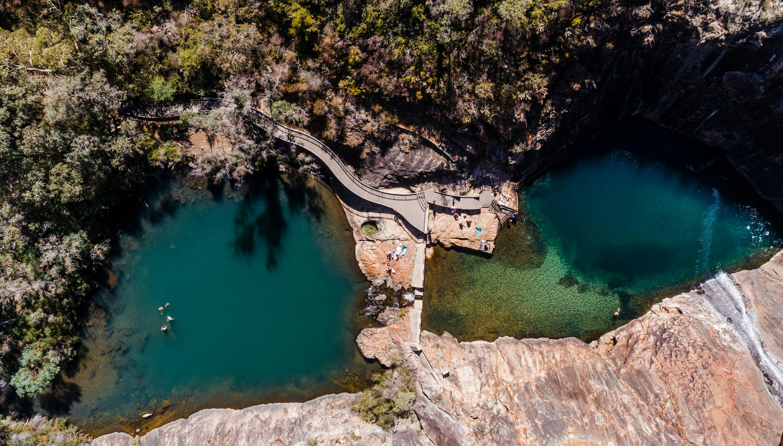 Aerial view of Serpentine Falls