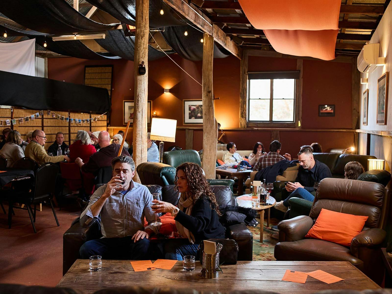 A full house of guests at the Black & Ginger wine shed