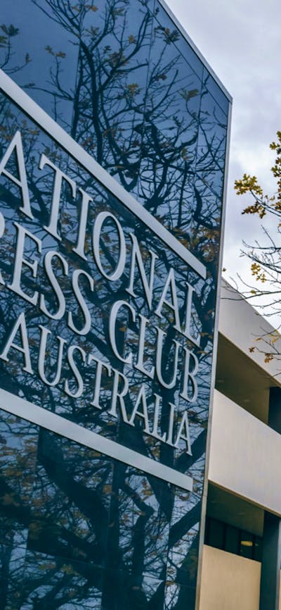 Entrance sign of National Press Club of Australia