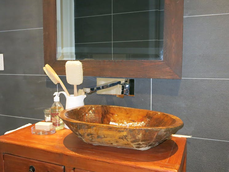 Photograph of timber sink