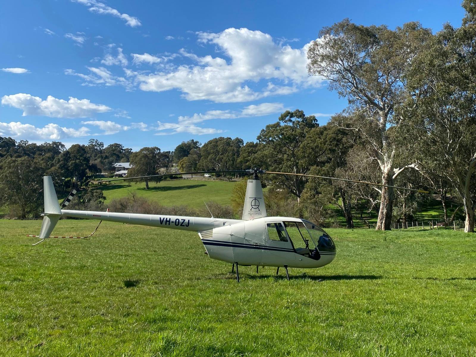 South Australian Helicopters helicopter at Ambleside Distillery