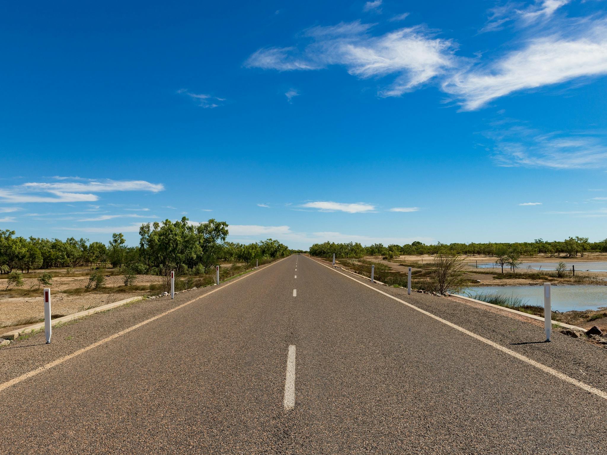 Highway through Mutton Hole Wetlands Normanton