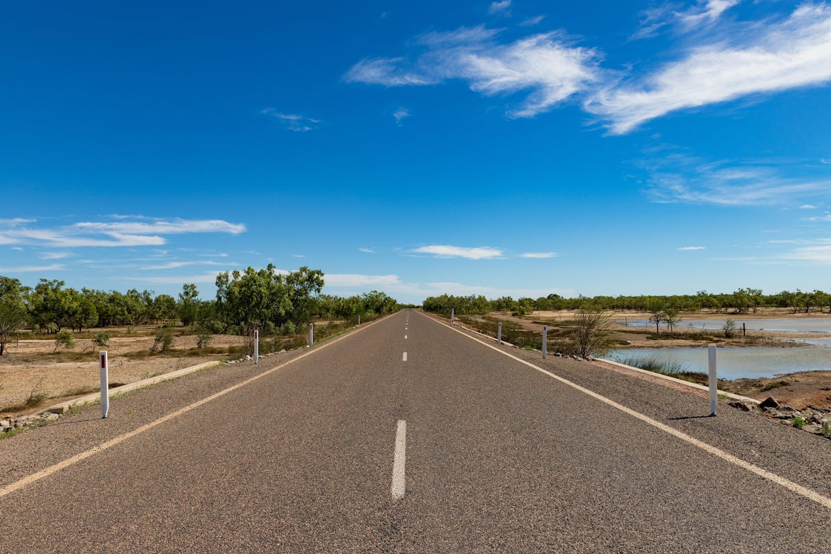 Highway through Mutton Hole Wetlands Normanton