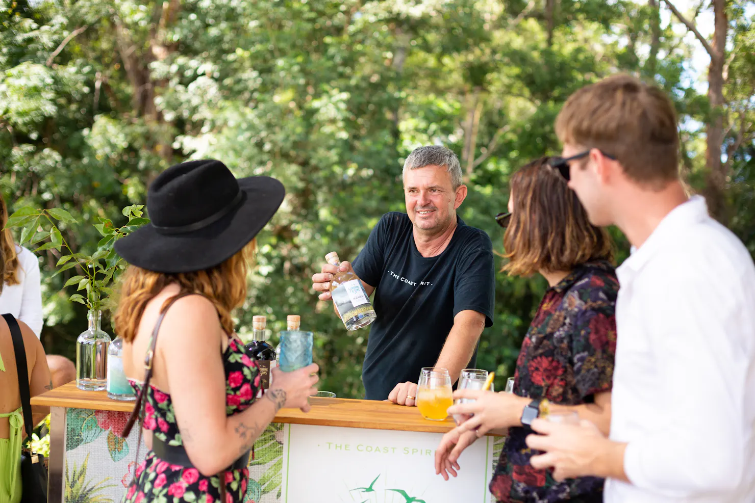 Customers learning about our products on a distillery tour