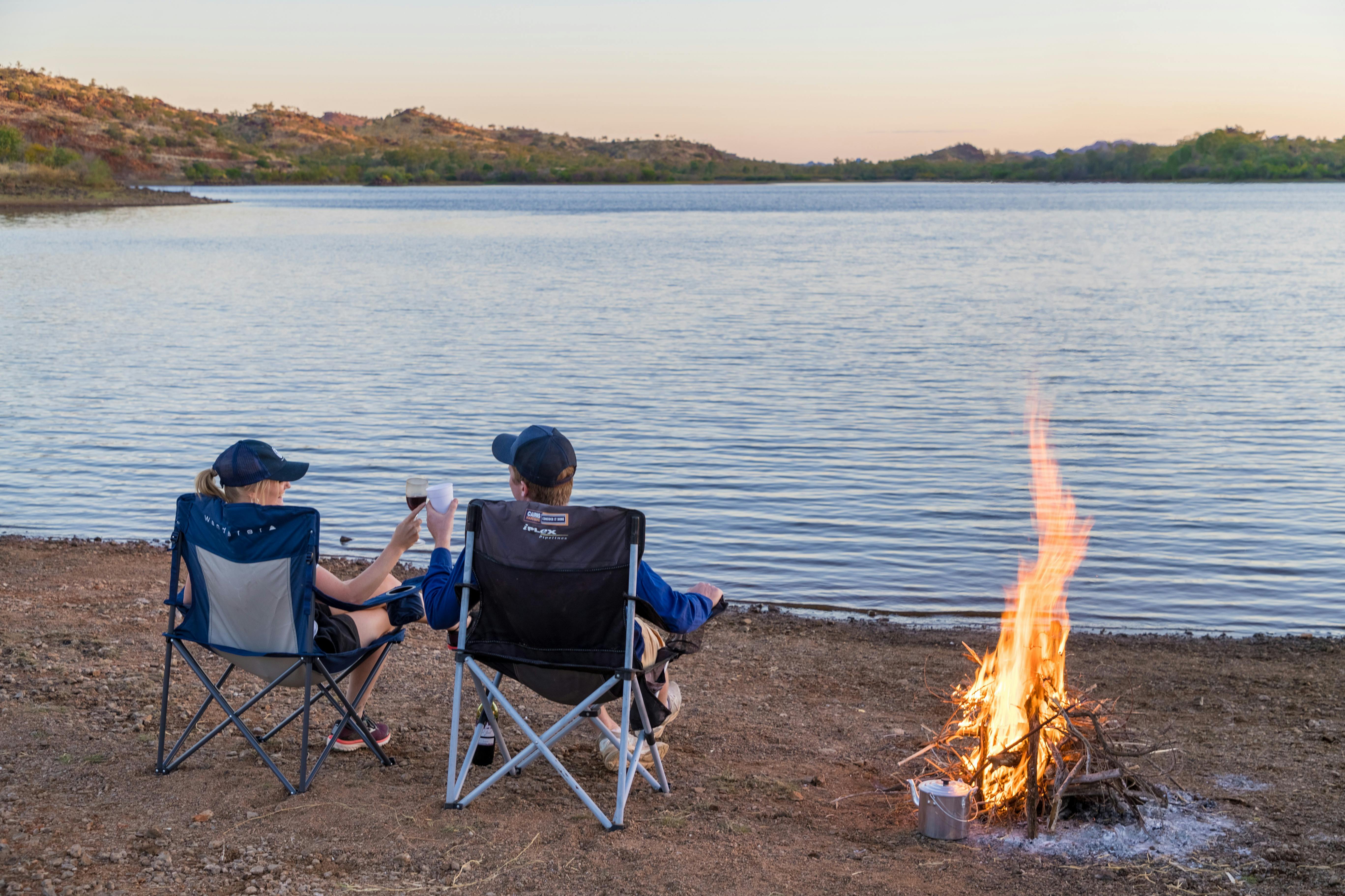 Evening drinks at Corella Dam