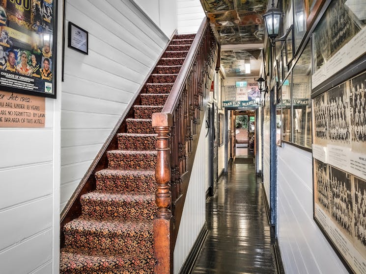 Stairs middle of building to upstairs accommodation