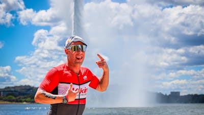 Local Age Group Competitor from Vikings Triathlon Club at Challenge Canberra 2023