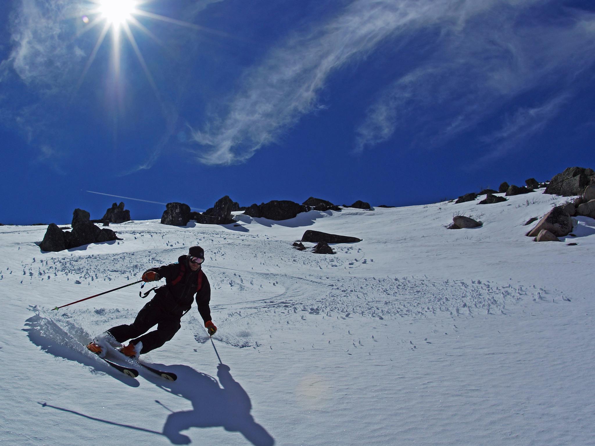 Back country skiing at Mt Stirling