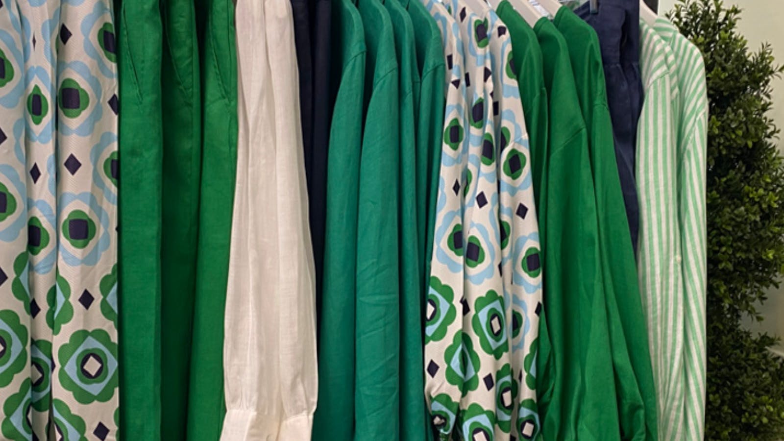 green range of clothing