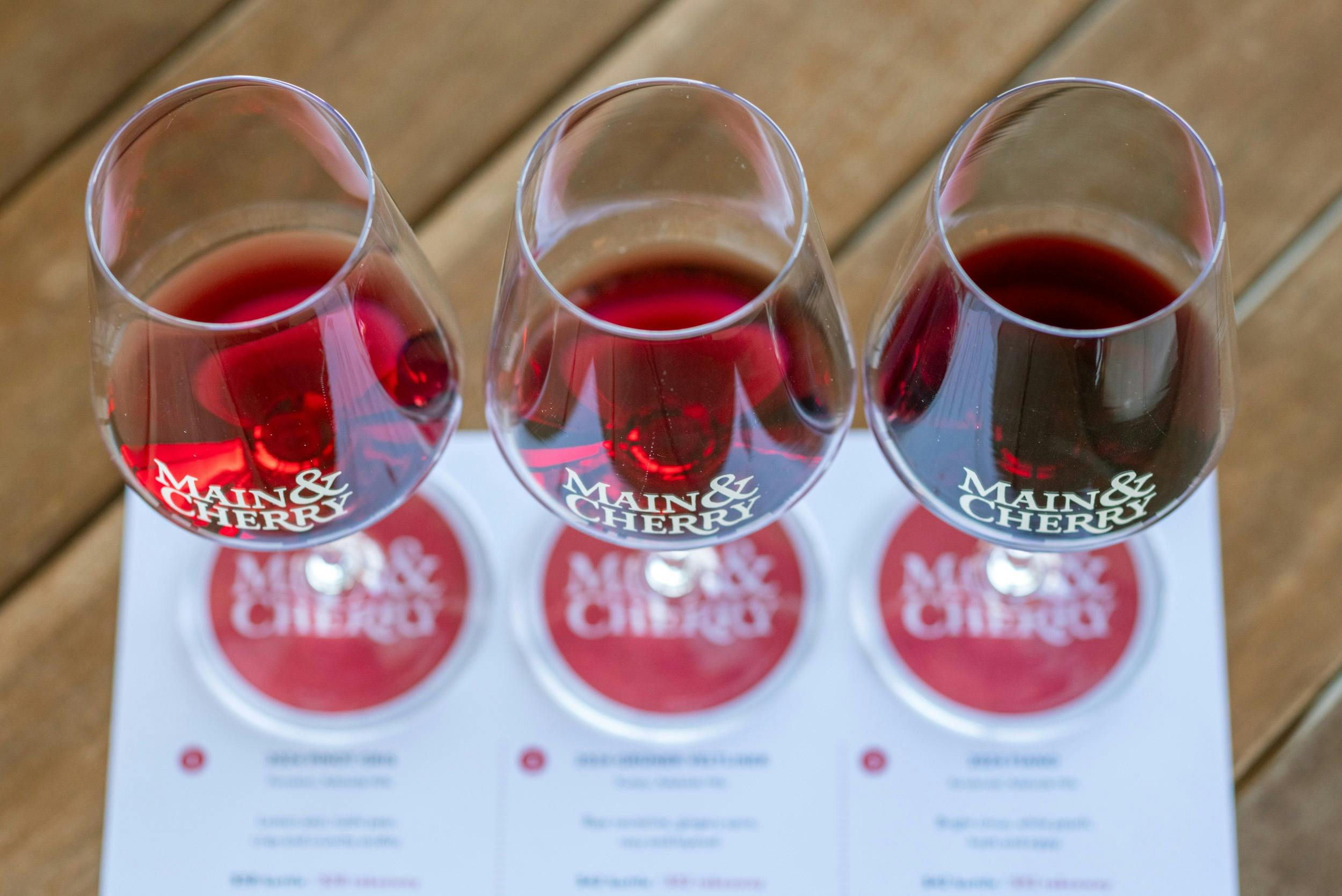 Main & Cherry wine flight