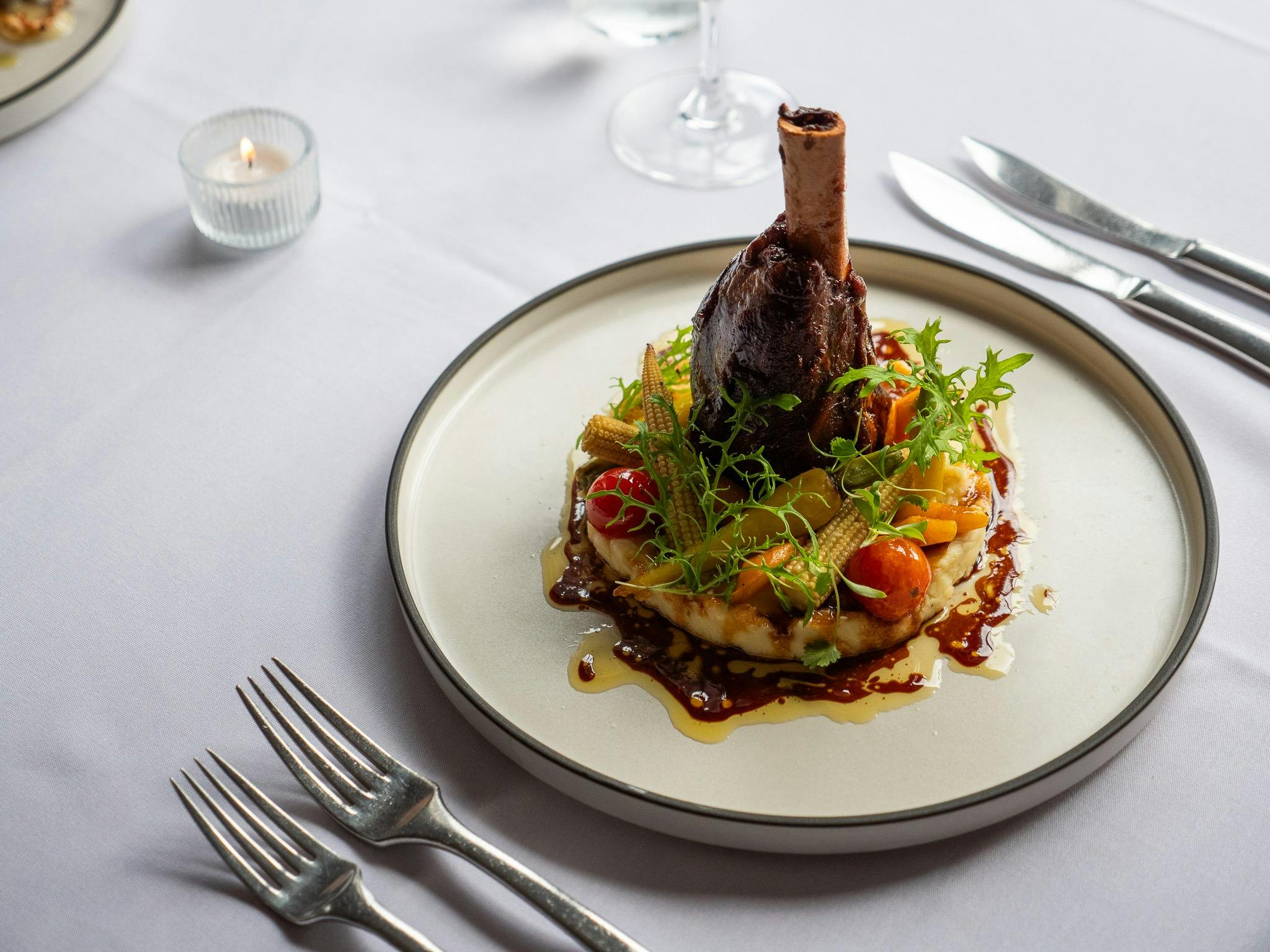 Braised Lamb Shank fine dining harvest restaurant hawkesbury valley