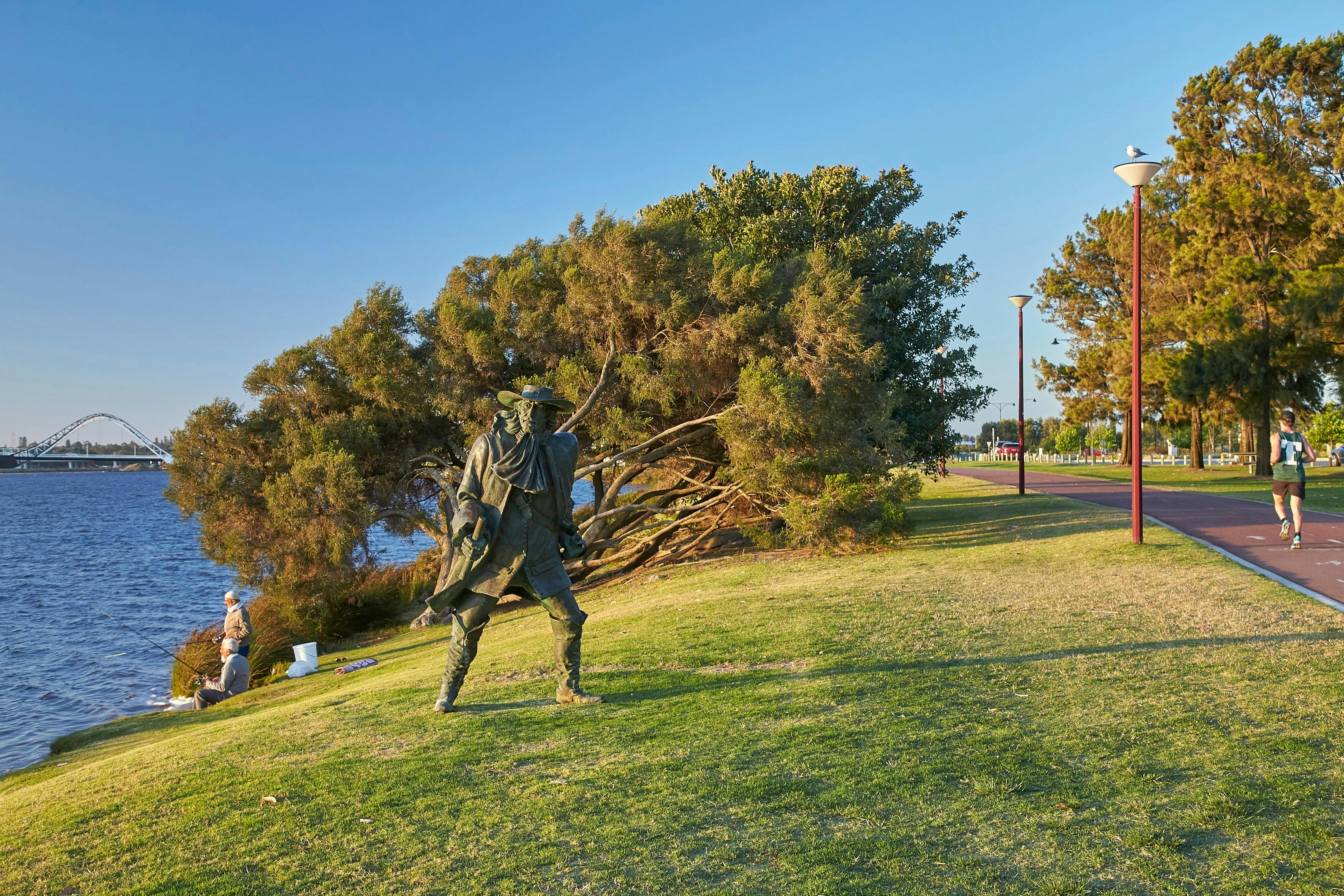 Willem de Vlamingh - one of the striing bronze sculptures in Burswood Park's unique collection