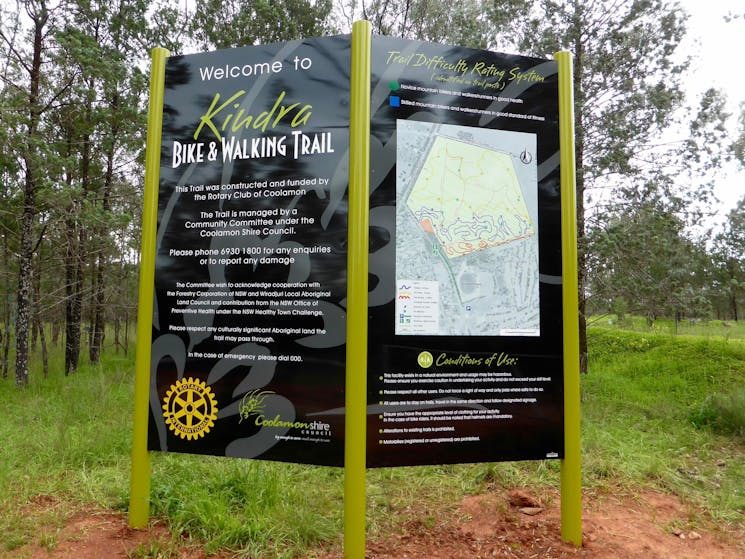 Kindra State Forest walking and bike trail sign