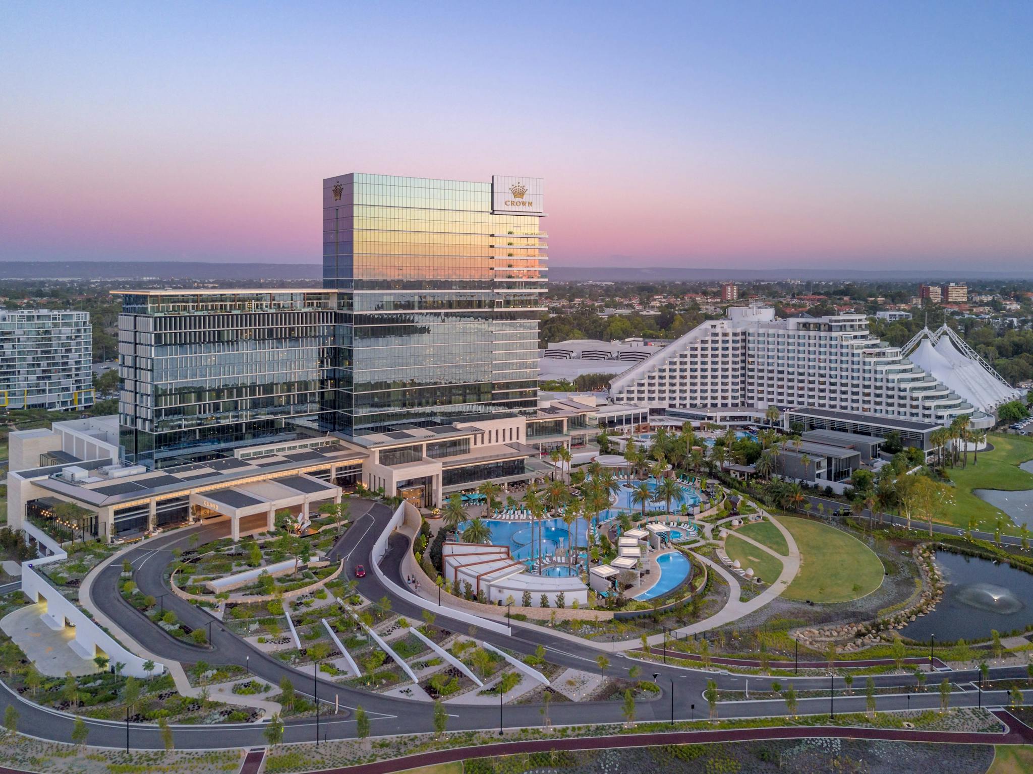 Exterior of Crown Perth hotels