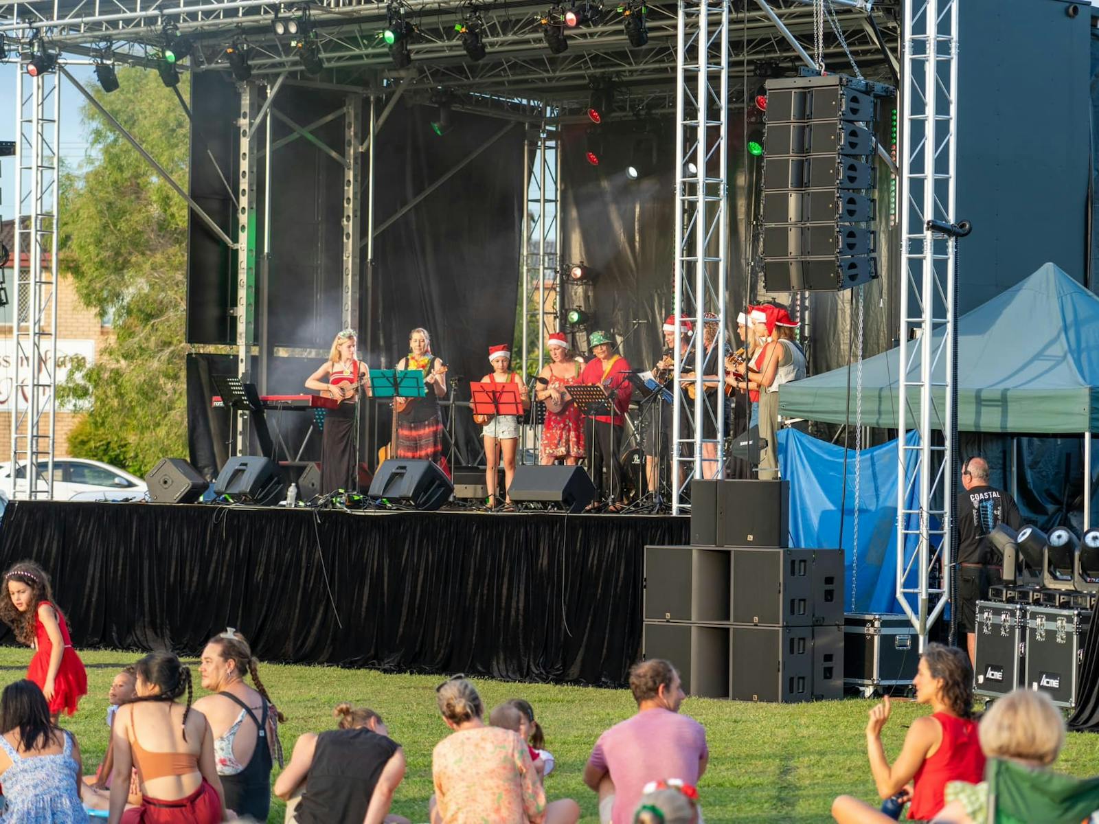 People singing on stage