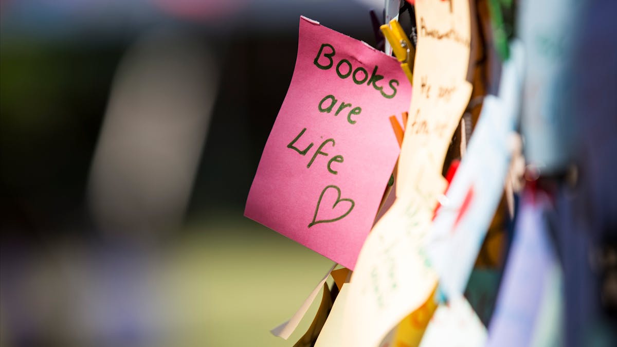 A snapshot from the Writers' Wall - Books are Life