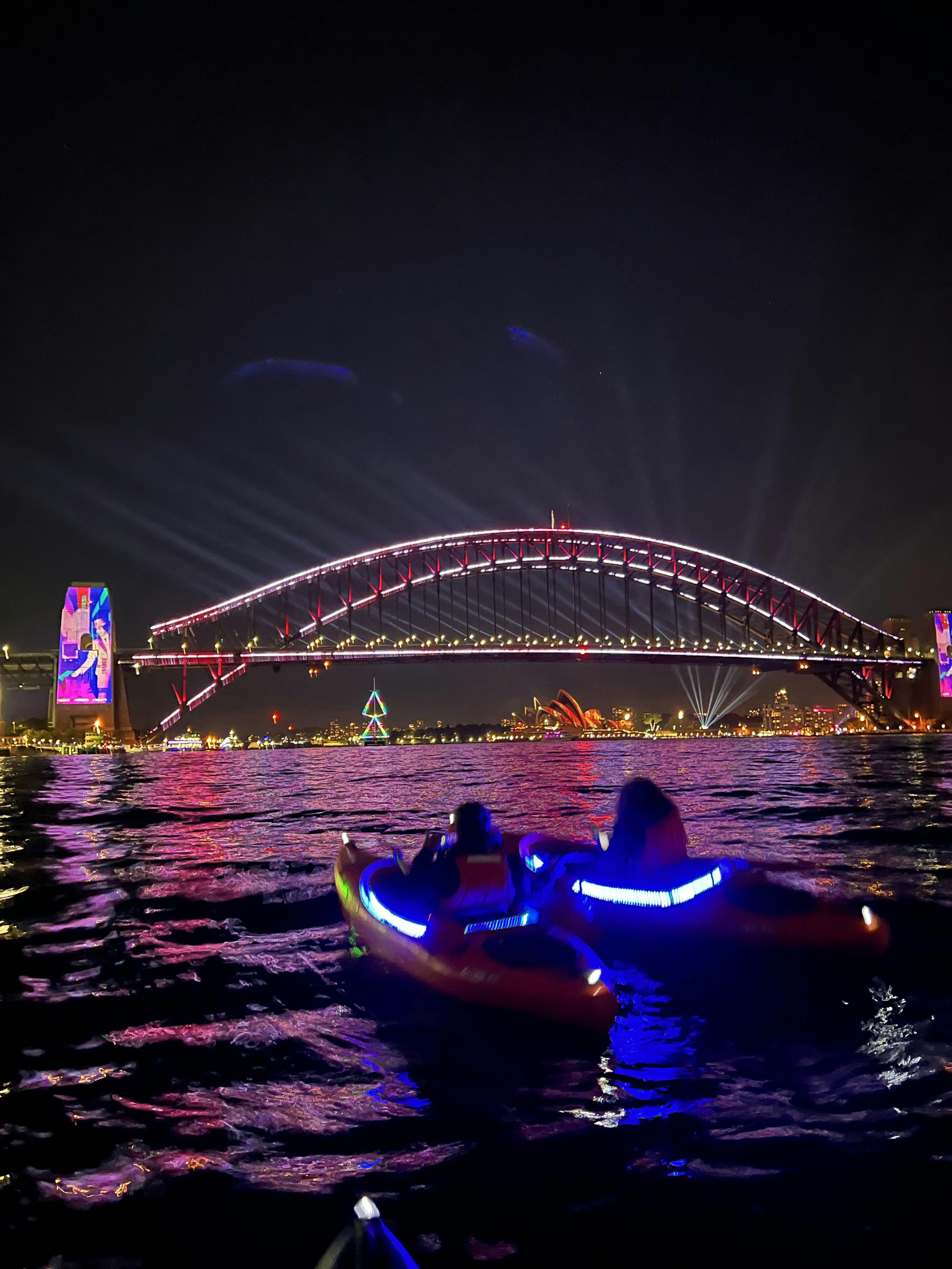 B を眺めているカヤッカーのカップル