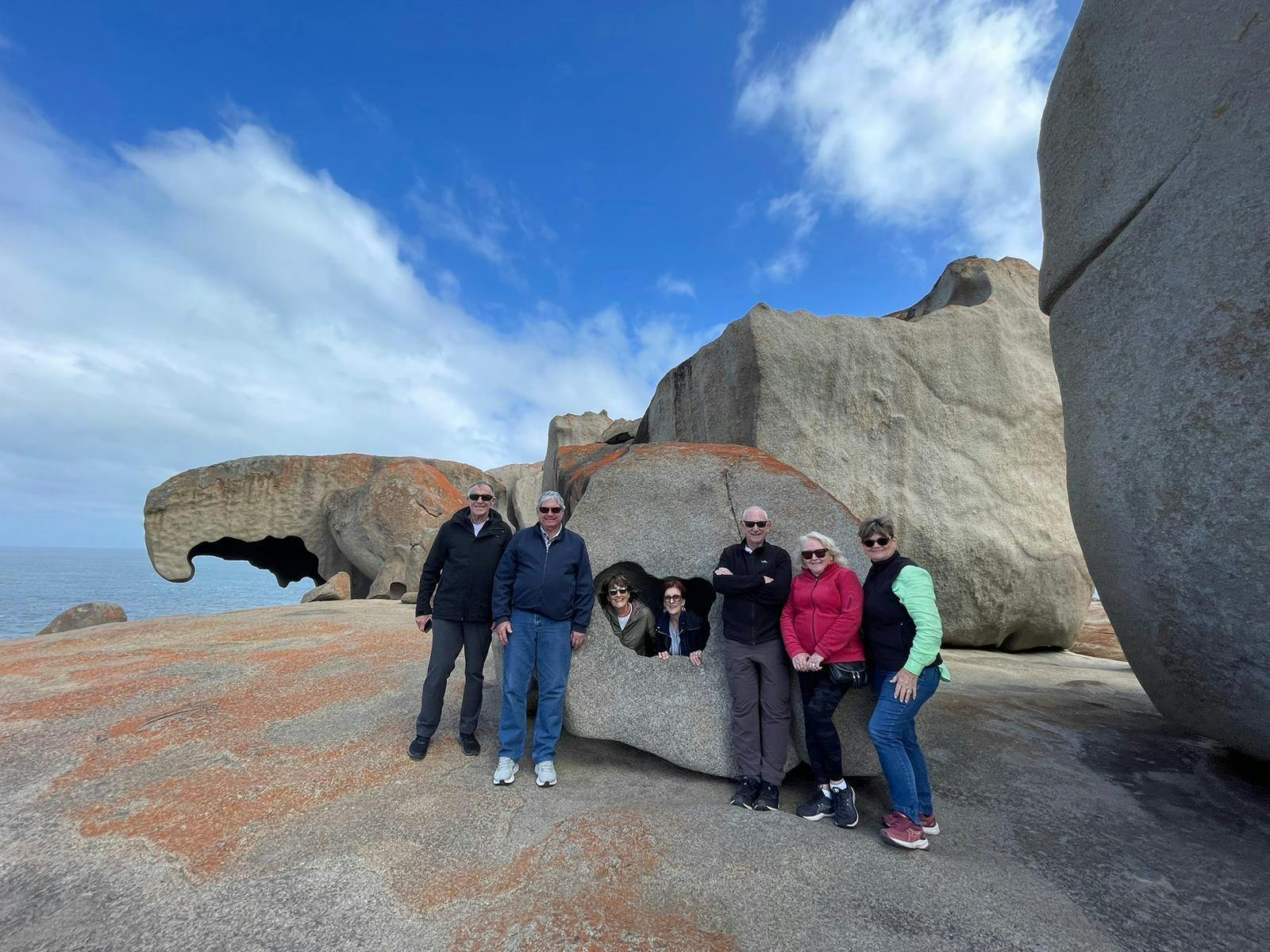 Tour Groups visiting Remarkable Rocks on Kangaroo Island