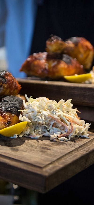 Food served on boards