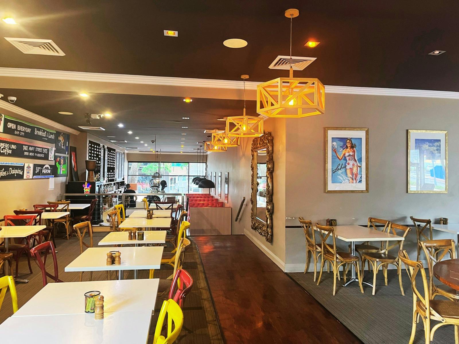 Bellas cafe Parkes indoor dining area