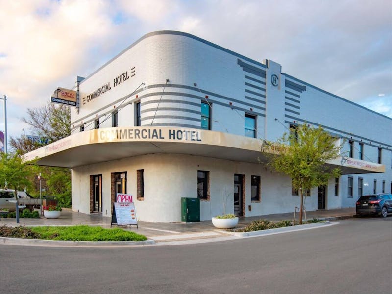 Front of commercial hotel